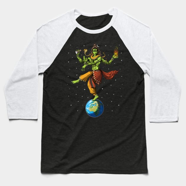 Alien Hindu God Shiva Baseball T-Shirt by underheaven